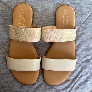 NWOT LC Lauren Conrad Natural Cream Sandals Size 7